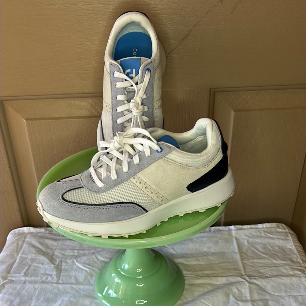 Cole Haan White and Blue Sneakers Modern Athletic Style - Picture 3 of 6